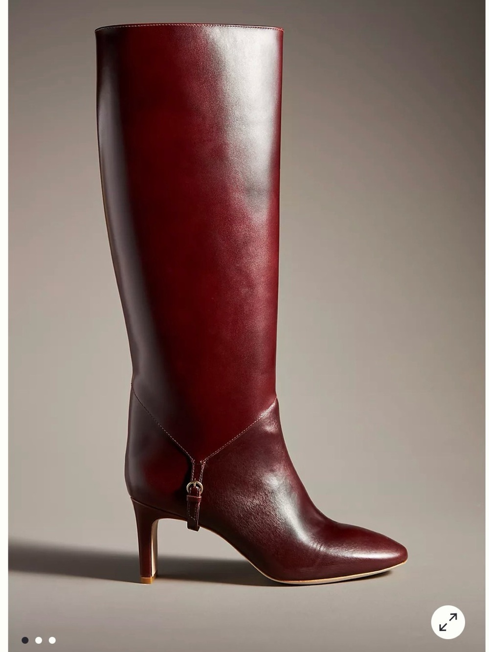 Reformation Gaelle Boots Classic Tall Leather Knee-High Boot - Burgundy